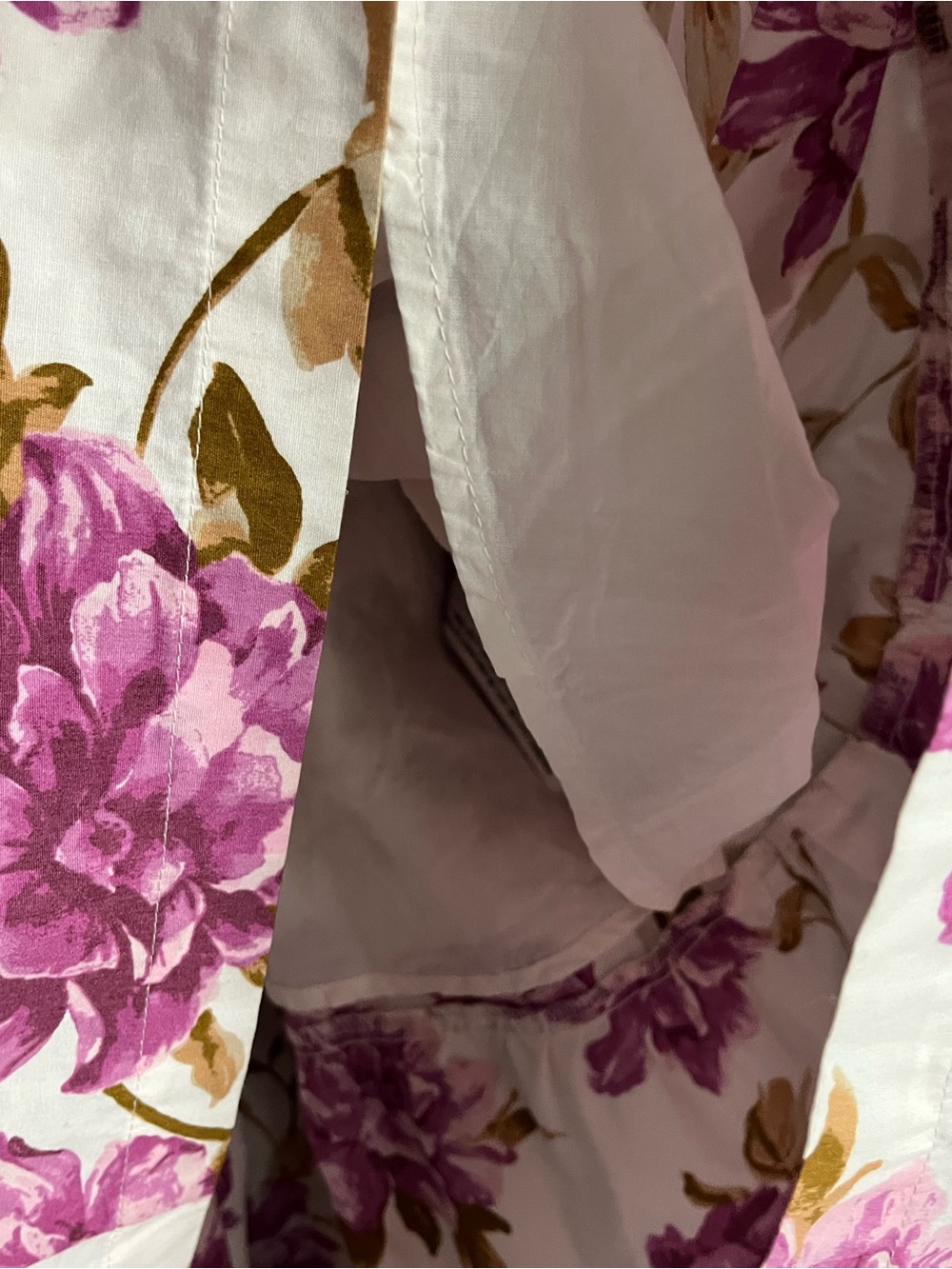 Abercrombie & Fitch Emerson Poplin White Midi Dress with Pink Floral Print - Picture 5 of 11